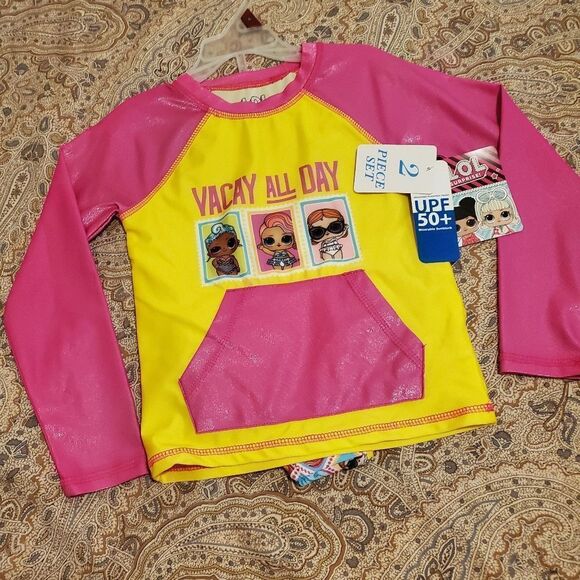L.O.L. SURPRISE (NWT) Girl's 2 Piece Swim/Rash guard Set Size: 6 - Picture 2 of 6